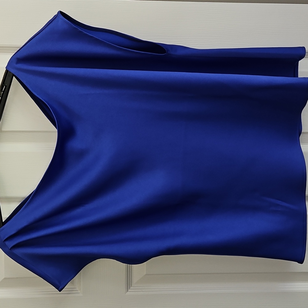 NWT MARELLA Women's Asymmetric Boat Neck Top:Color-Cornflower Blue: Size- 14 - Picture 12 of 16